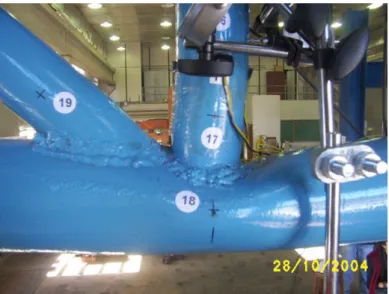 Figure 6 Failure Mode A: plastic failure of the chord face in Experiment II.