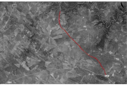 Fig. 12 – 2º Troço – Vale de Açor – Serra de Alcaria Ruiva   (fonte: Google Earth, consultado em Junho de 2014) 