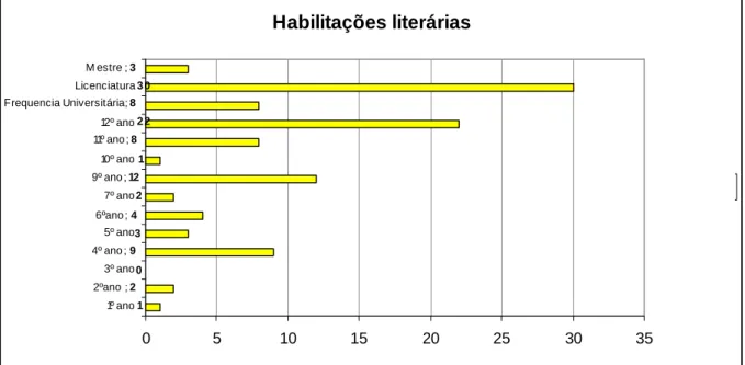 Gráfico 3: habilitações literárias da amostra