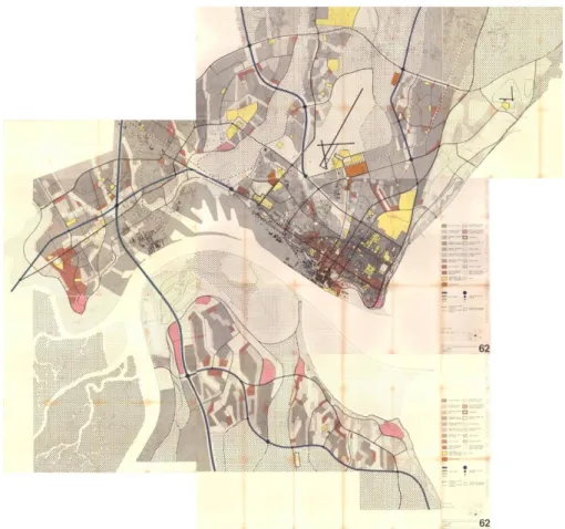 Figura 15 - PDULM, montagem de variadas parcelas do Plano Director de Urbanização de  Lourenço Marcos, 1969; 