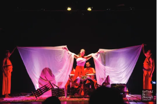 Figura 1: Cena do anjo, apresentação no Festival de Inverno de Ouro Preto e Mariana  Foto: Larissa Pinto