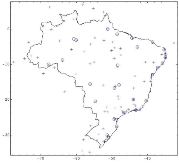 Figure 6   The 104 weather stations considered in the present study: 