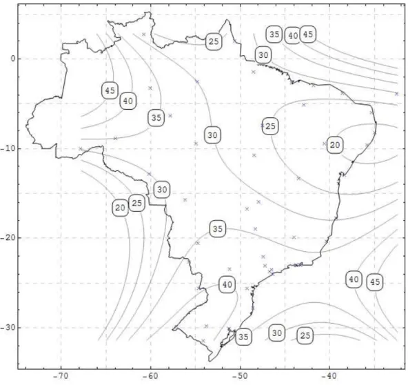 Figure 5: Design chart obtained for the Padaratz [2] data but using our modeling assumptions (Gumbel distribution with parameters  drawn from the data)
