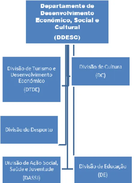 Figura 1.3  -  Organograma do Departamento de Desenvolvimento Económico, Social e  Cultural