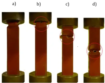 Figure 16:  First fold creation, where:  a) ST-01, b) DT-TOP, c) DT-QUA and d) DT-MID.
