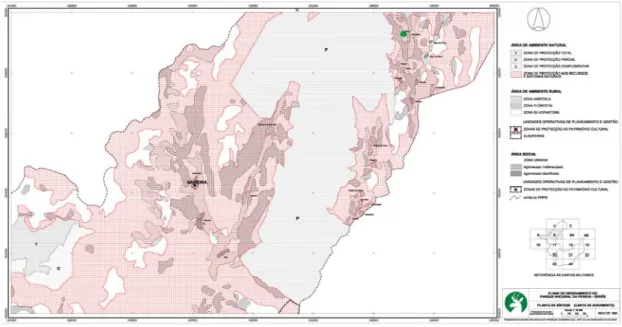 Figura 20. Localização da Estação de Campo da Peneda (ponto a verde) na carta de  zonamento do PNPG