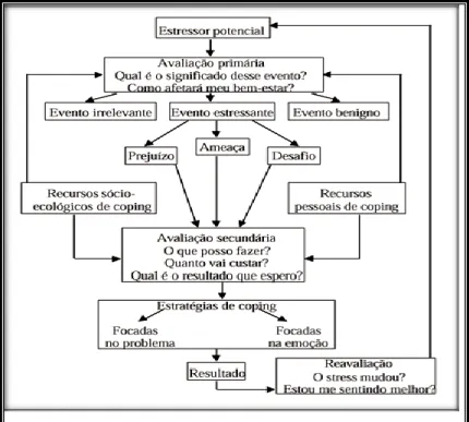 Figura 3:  Modelo de processamento do Stresse e Coping de Lazaros &amp; Folkman, 1984 (fonte Antoniazzi,Dell‘Aglio &amp; Bandeira ,1998) 
