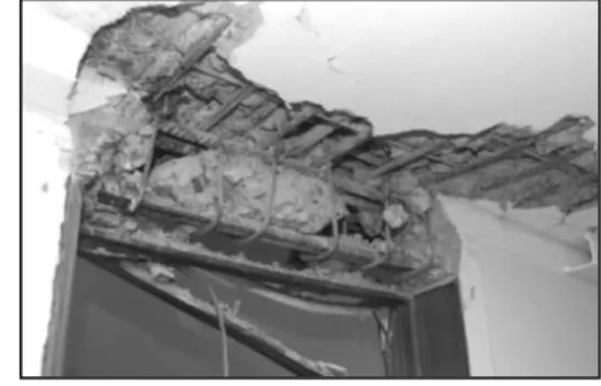 Figure 3   Deflection of lintel above the door  Figure 4   Lack of confinement in lintel  Source (Figures 1 to 4): adapted from DICTUC, 2010