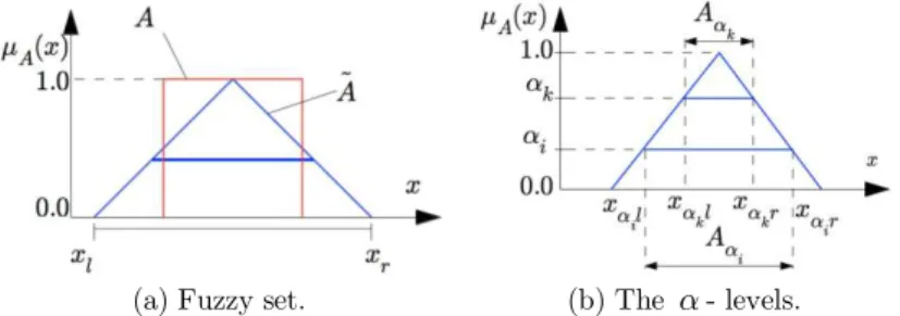 Figure 2: Fuzzy set and   - level representation. 