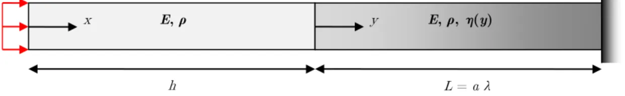 Figure 2: One-dimensional model with CALM (based on Semblat et al. (2011)). 