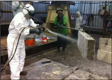 Figure 4: Spraying process of RC deep beams. 