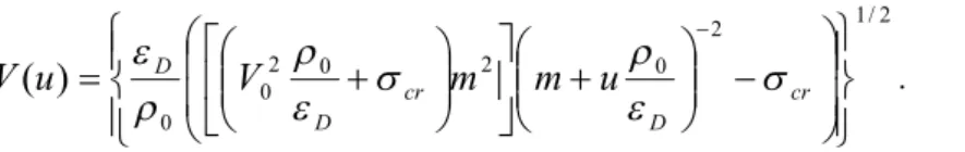 Figure 9: Comparison between the velocity attenuation predicted by the current  and RPPL material model for  V 0 = 100 and 200 m/s