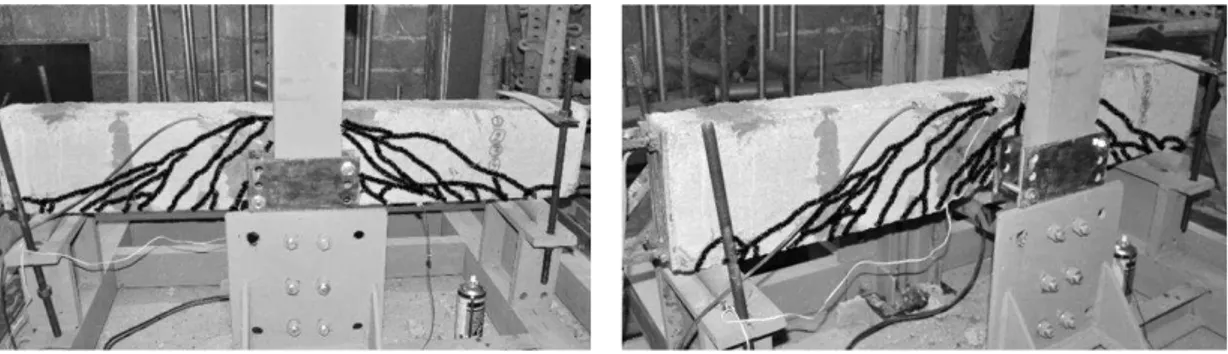 Figure 6: Final failure modes of specimens: (a) intact beam, (b) unidirectional wrap, (c) cross-ply retrofit