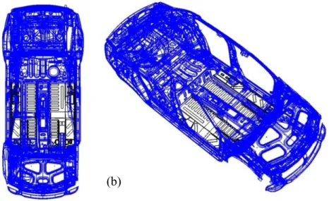 Figure 3: Position of the left and right floor pans (symmetric) in the wireframe   preview of BIW of NP01 project
