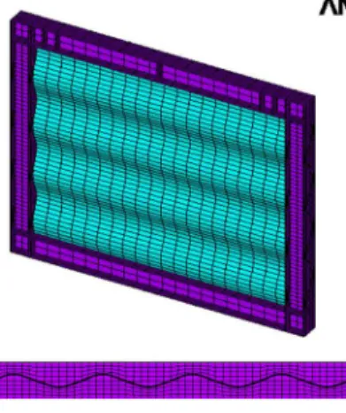 Figure 3: FE model and meshing layout of the numerical model C-30-8-1.25. 