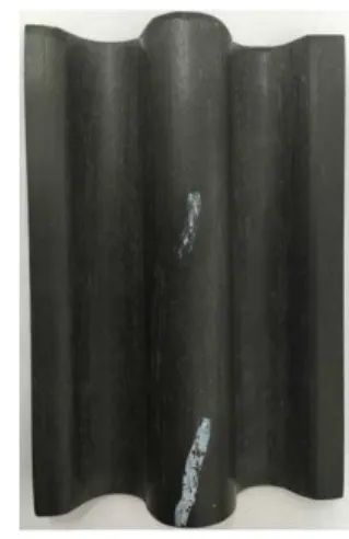 Figure 2: Typical morphology of composite sinusoidal specimen after crush testing. 