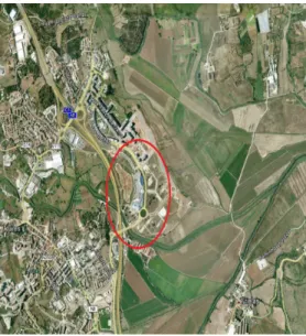 Figura 2 ‐ Perspetiva aérea do local de implantação do centro comercial LoureShopping                       (Fonte: https://maps.google.com, visto 15 Maio 2013) 