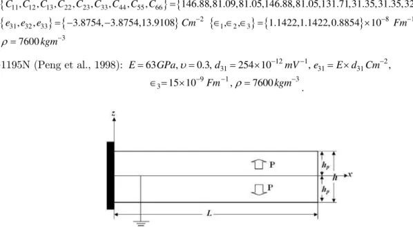 Figure 2: Example 1: Geometry of a bimorph cantilever beam. 