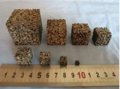Figure 3: Foam samples with different dimensions 