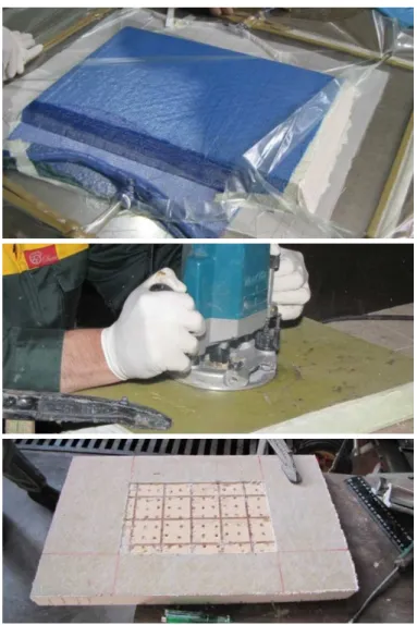 Figure 4: Steps of preparing the defected specimen according to the plan 2. 
