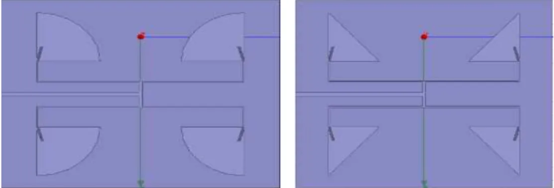 Fig. 15. Circular sector and triangular patches antenna                           Table III