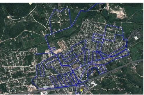 Fig. 3. Aerial view of the measured area and sounded routes. (Source: Google Map) 