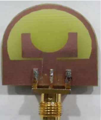Fig. 2. Photograph of the proposed CPW-fed structure-shape substrate wideband antenna