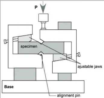Figure 6:  Test jig for Iosipescu shear test, according to ASTM  D5379-98.