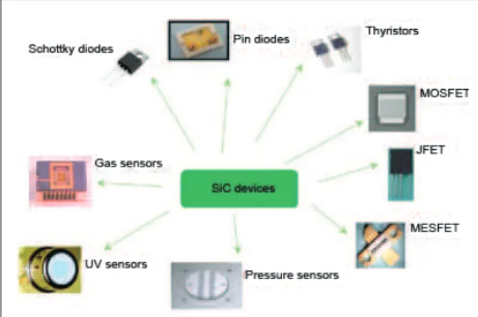 Figure 1:  SiC-based devices commercially available.
