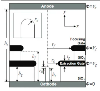 Figure 1:  Cross-sectional schematic plot of the individual CNT  FE system with an integrated FG
