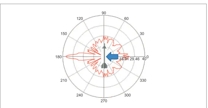 Figure 7.  Current distribution caused by a frontal (left) and lateral (right) incidence