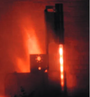 Figure 18. A  paraf¿n/N 2 2  hybrid  rocket  ¿ring  test  at  the  University of Brasília.