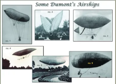 Figure 4. Some airships designed and built by Santos-Dumont.