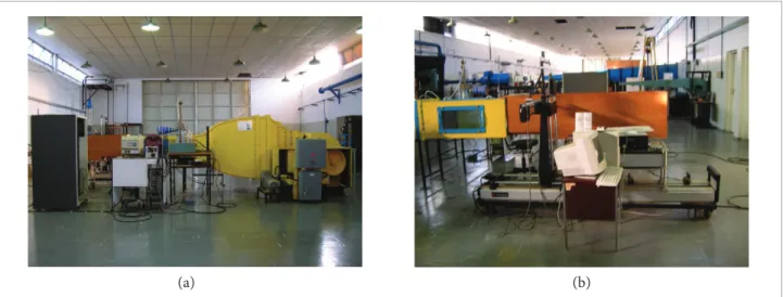 Figure 1. Wind tunnel of Prof. Kwein Lieng Feng Laboratory (ITA) (a) and automatic positioner and extension attached (b).