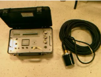 Figure 2.1: Acoustic Command &amp; Ranging Unit Model 1100E and the transponder