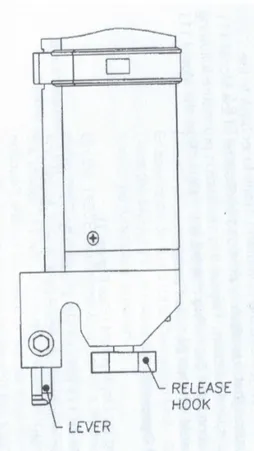 Figure 3.1: Drawing showing the location of the hook and the release pivot