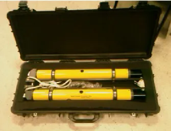 Figure 1.2: Subsurface unit: Model 111 Acoustic Release System (the picture shows 2 releasers in parallel)