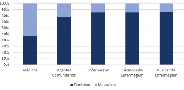 Gráfico nº 8 – Profissionais de saúde, por sexo, no Brasil 