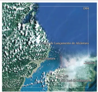 Figure 1. The location of the domain used in CMAQ to  model the rocket launch case.