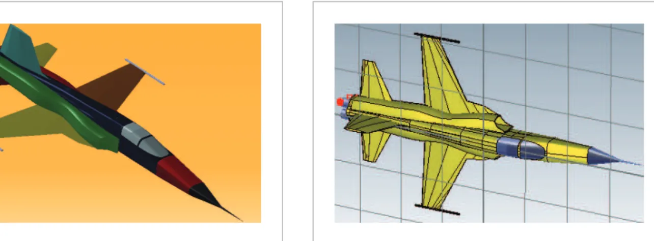 Figure 1. 3-D perspective model of the ighter aircraft  developed with the CATIA software.