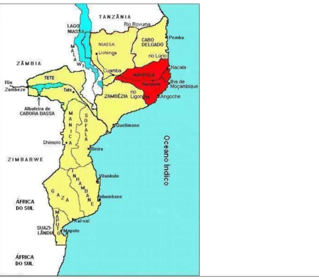 Figura 1 – Mapa de Moçambique (Nampula) 