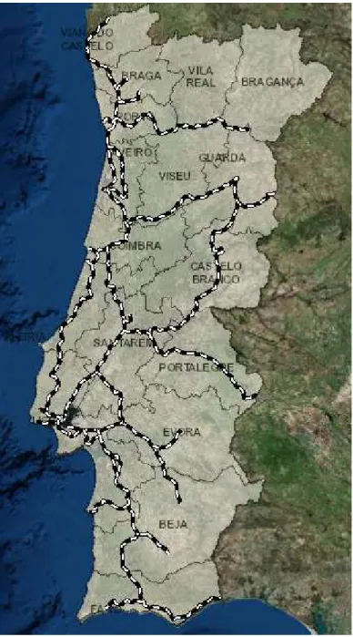 Figura 1 – Representação das Linhas e Ramais em exploração em Portugal (IP, 2016) 2 