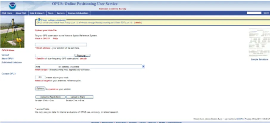 Figura 3.3: Serviço de processamento online OPUS