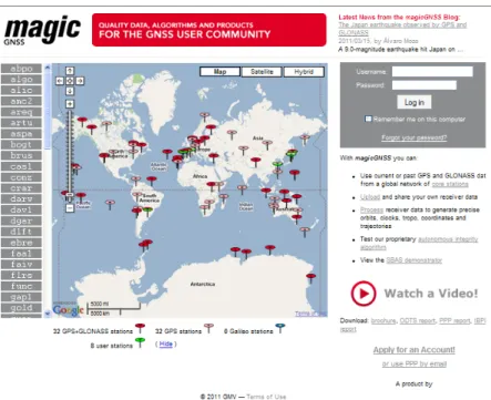Figura 3.5: Serviço de processamento online MagicGNSS