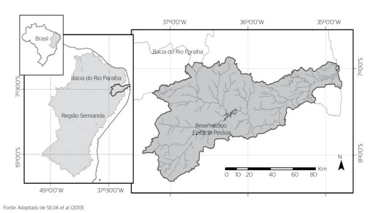 Figura 2 – Localização da Bacia do rio Paraíba do Norte com o Reservatório Epitácio Pessoa.