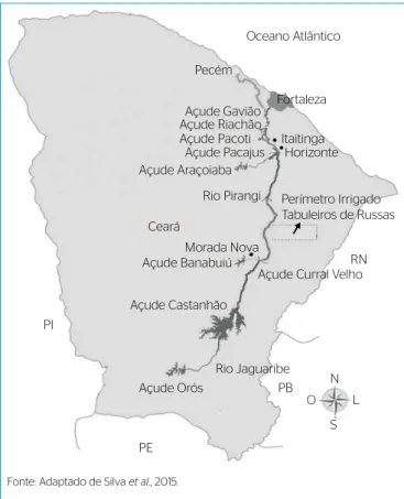 Figura 1 – Localização do Sistema Jaguaribe–Metropolitano no Estado  do Ceará, Nordeste do Brasil.