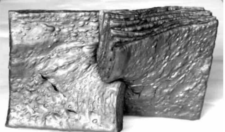 Figure 9: Pyro-expanded black slate  ﬁ   red up to 1200 ºC; dimensions  36 cm x 23 cm x 15 cm.