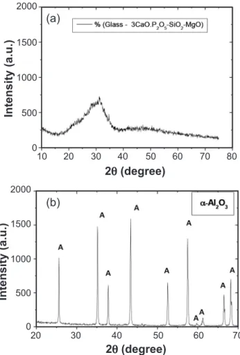 Fig. 1 presents the X-ray diffraction patterns of the  starting materials used in this work