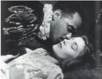 Figura 6 - Abdias Nascimento e Cacilda Becker numa cena de Otelo, de Shakespeare, Festival  do 2º Aniversário do TEN