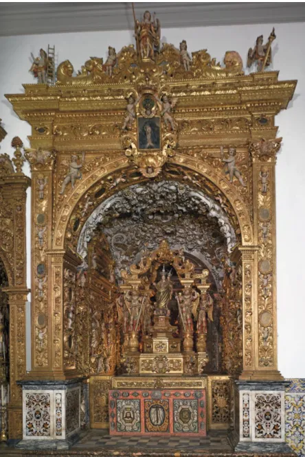 Figura 5 - Faro . Retábulo da capela de Nossa Senhora dos Prazeres na igreja da Sé  Foto de Hélio Ramos 